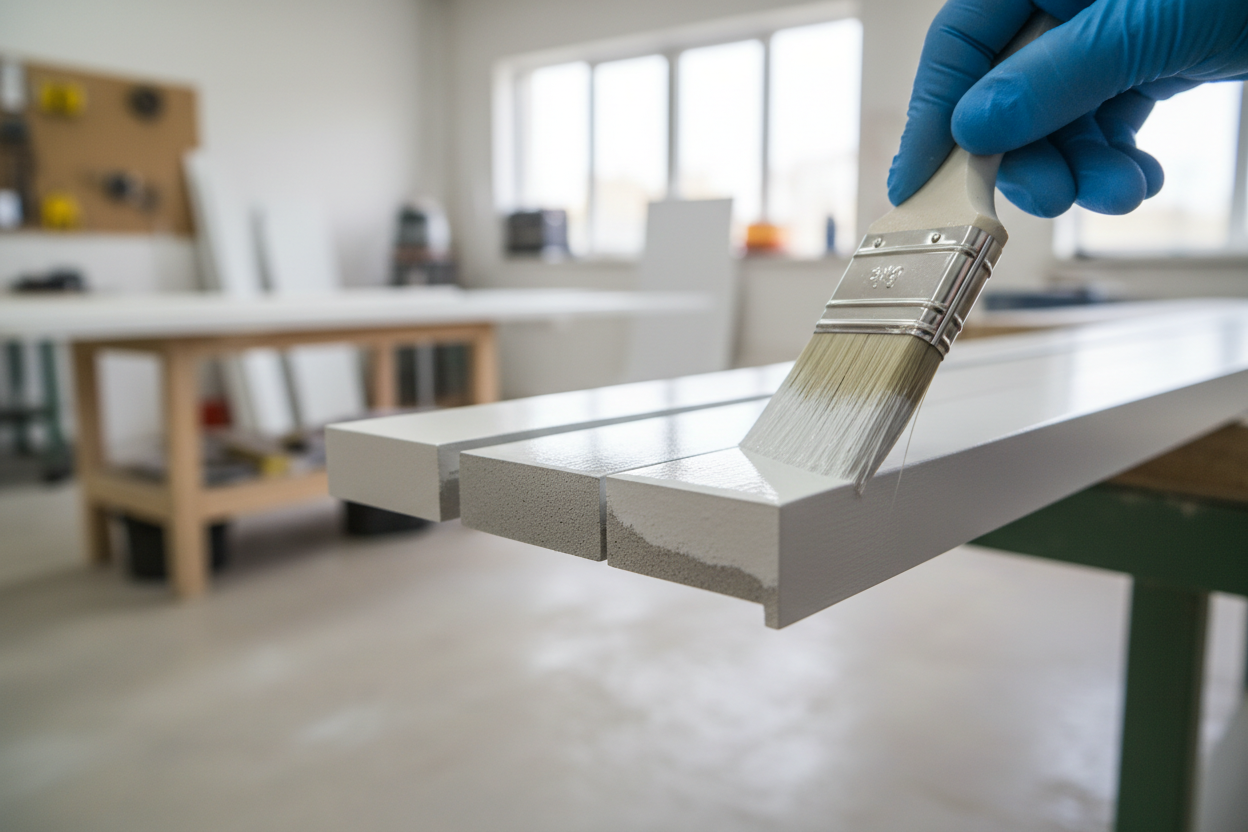 How do I prevent MDF skirting boards from swelling and absorbing paint at the edges?