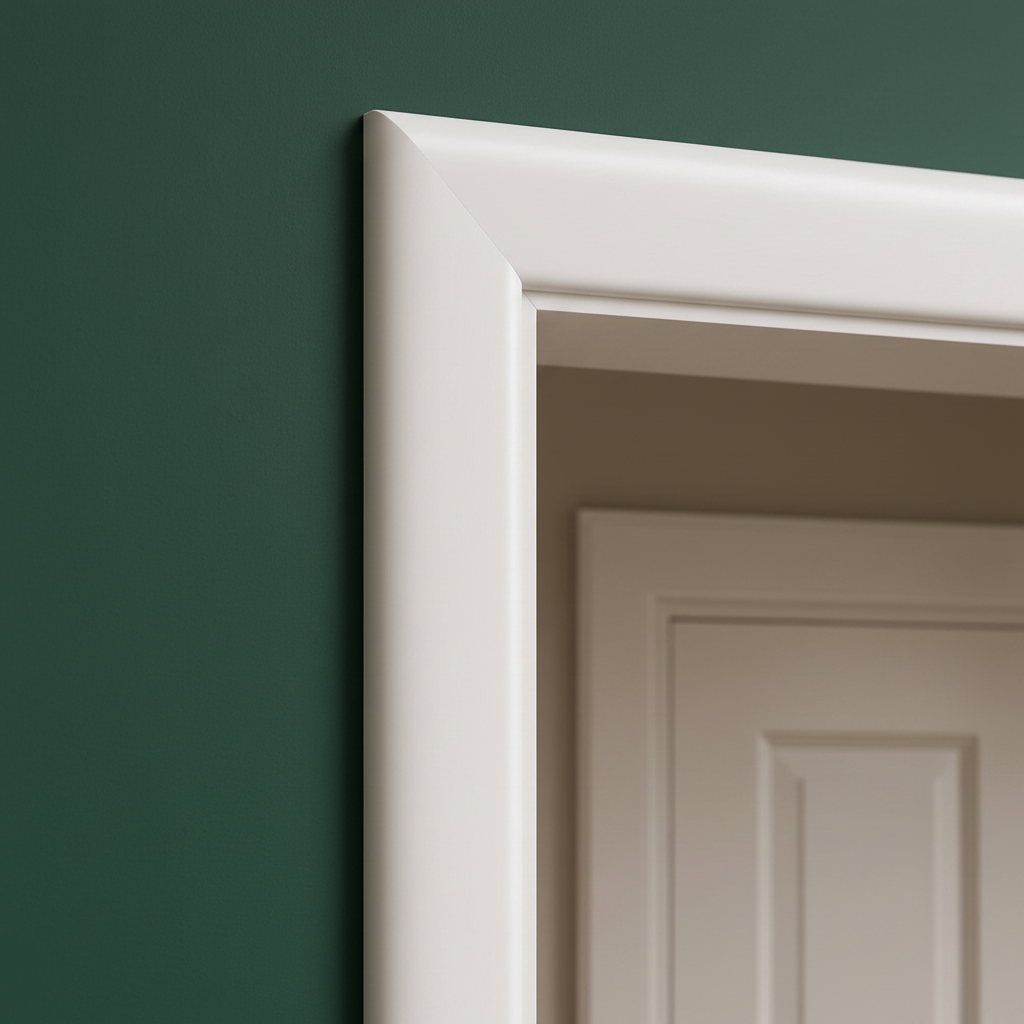 Bullnose MDF Architrave on Green Wall