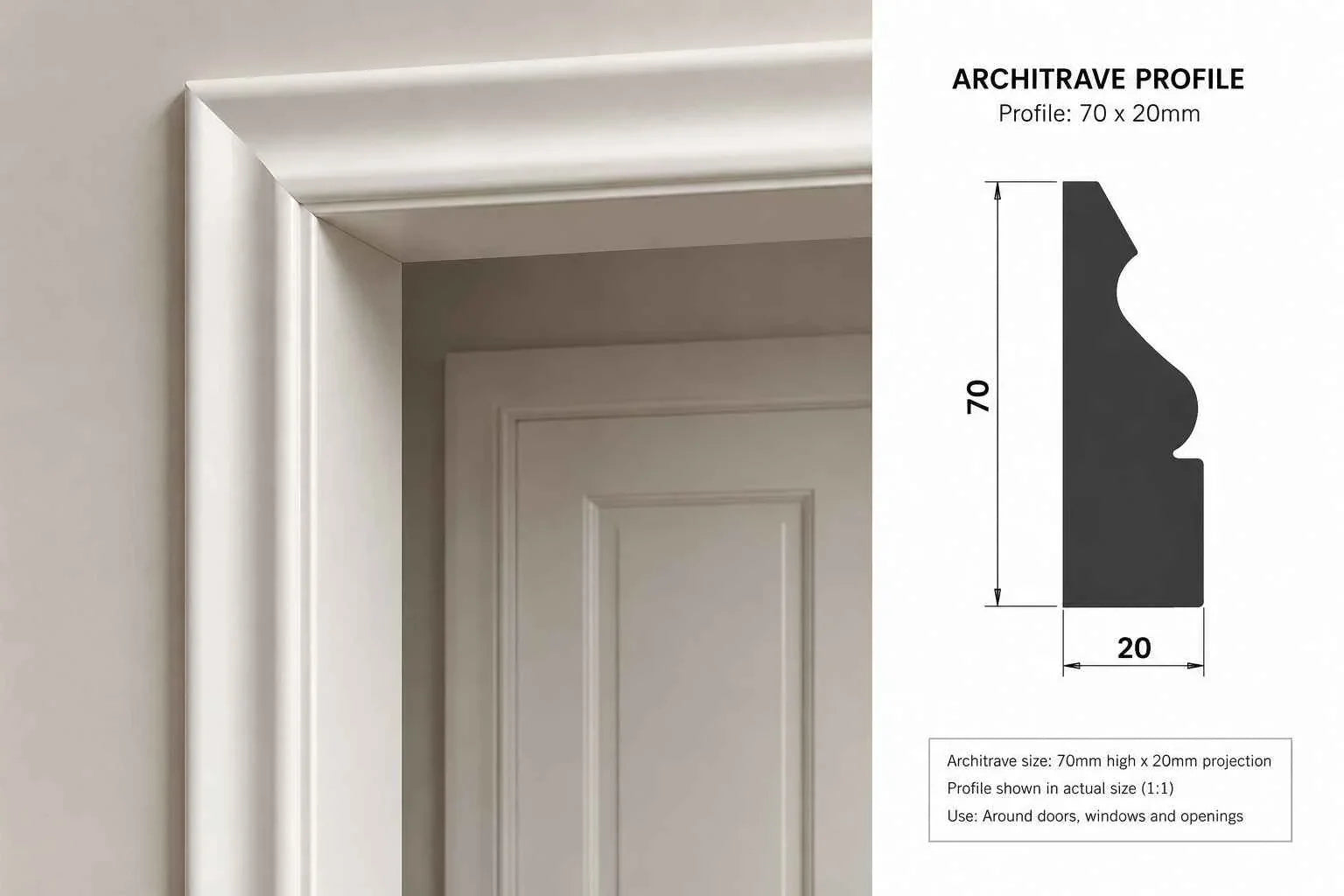 Ogee MDF Architrave on Green Wall