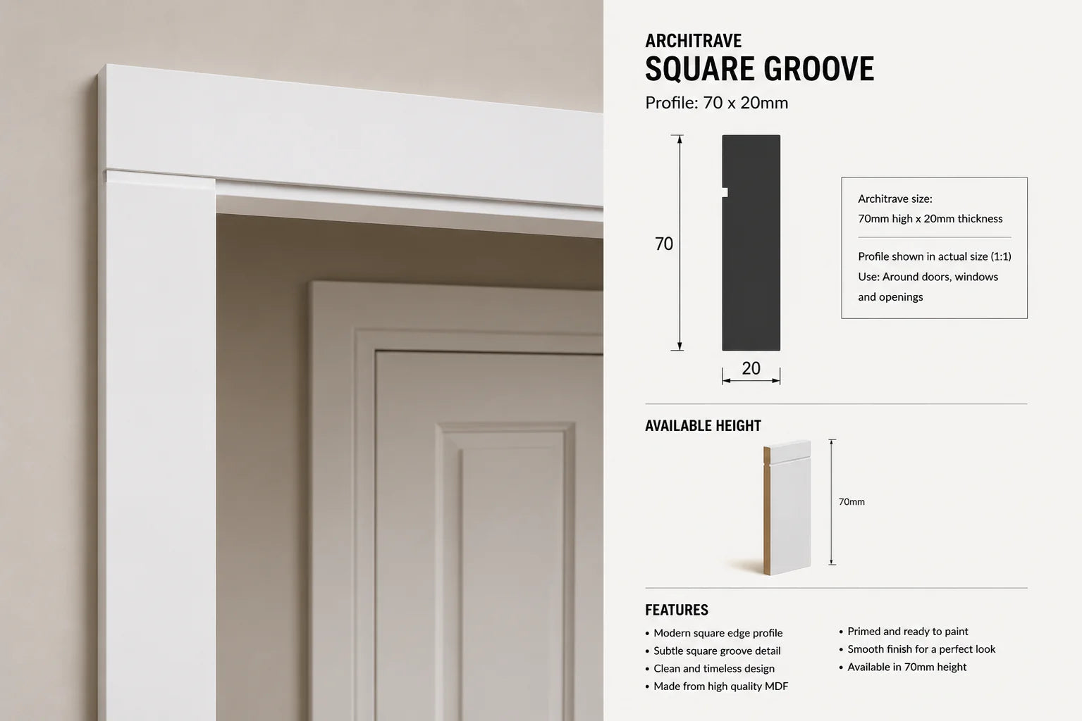 One Square Groove Architrave