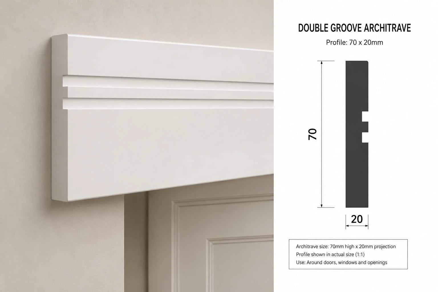 Two Square Groove Architrave