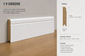 V Groove MDF moisture-rezistent Skirting Boards — 95 / PRIMED / 18