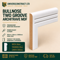 Bullnose Two Grooves MDF architrave with rounded edge and two recessed grooves, 69mm x 18mm x 3050mm.