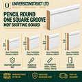 Pencil Round One Square Groove MDF moisture-resistant skirting board