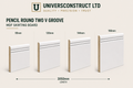 Pencil Round Two V Groove MDF moisture-resistant skirting board 3050mm primed or unprimed
