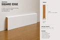 Square Edge MDF moisture-resistant Skirting Board — 3050 / 166 / 18 / PRIMED