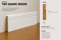 Two Square Groove MDF moisture-resistant Skirting Board — 3050 / 120 / 18 / PRIMED