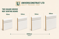 Two Square Groove MDF moisture-resistant skirting board 3050mm primed or unprimed